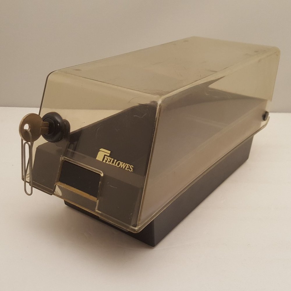 Vintage Fellowes Econo Stor 50 Locking Diskette Storage Case with Key | 90312